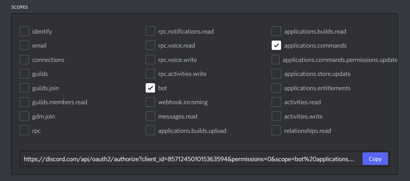 OAuth2 Application Commands